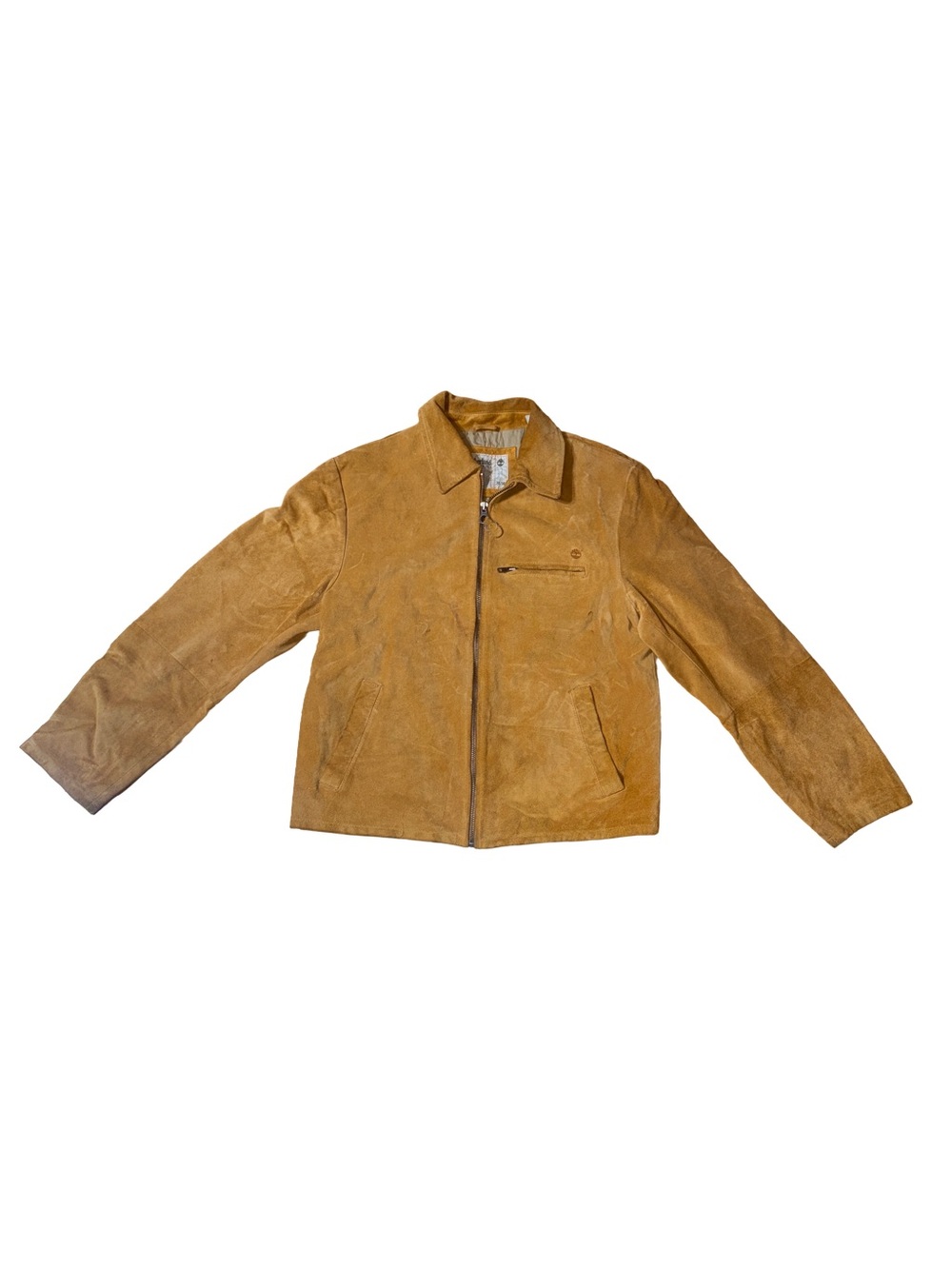 VTG Timberland Mens M 100% Leather Suede Jacket Zip Up